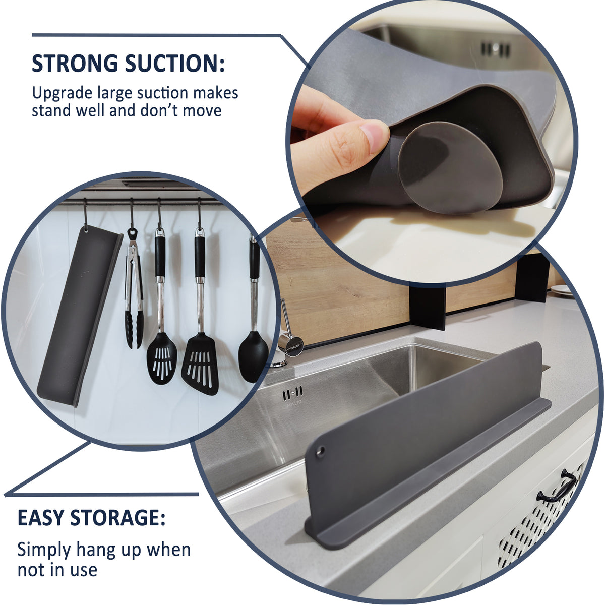 Sink Splash Guard Silicone Water Splash Guard for Sink Kindga