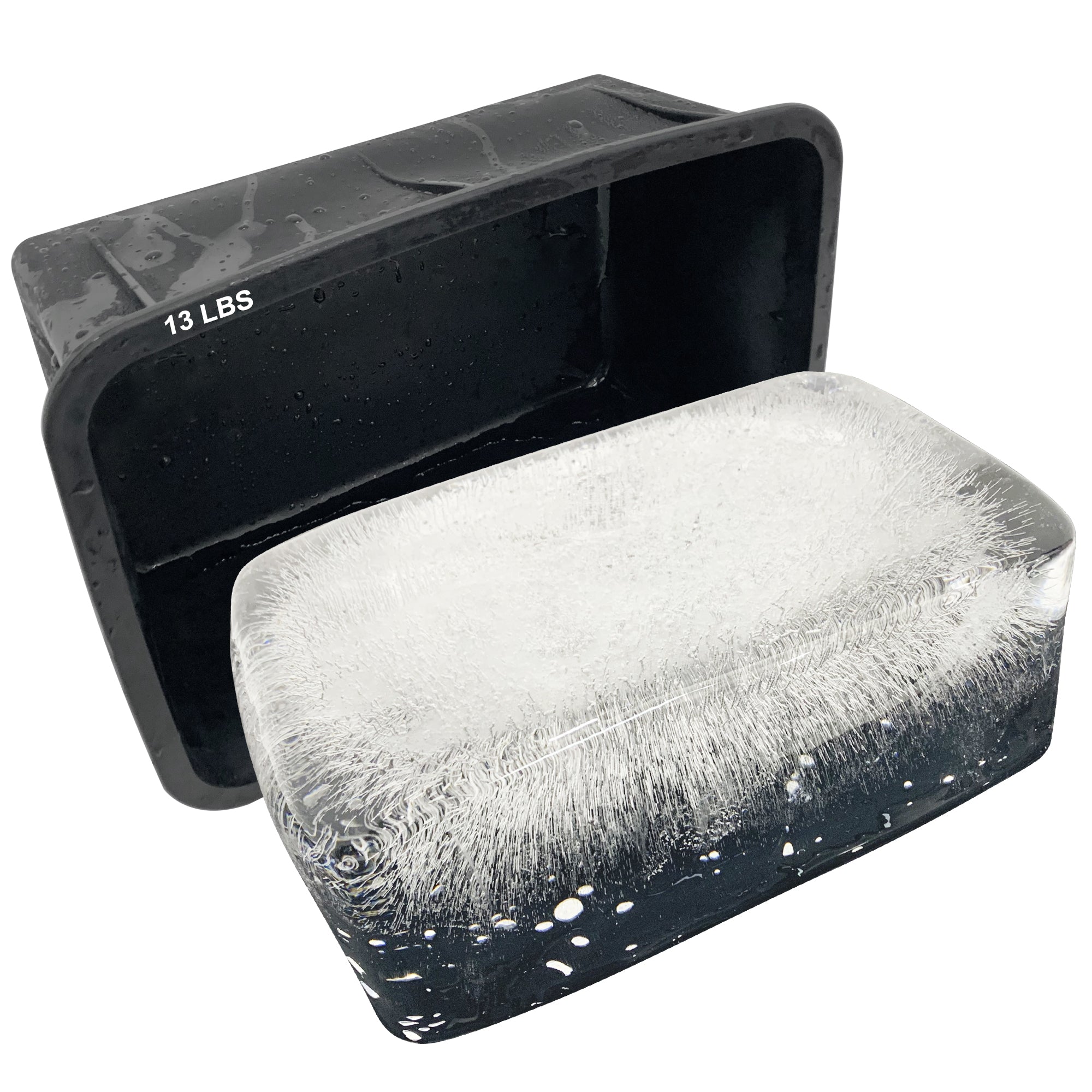 Extra Large Silicone Ice Block Mold – 13 lbs Giant Ice Brick Maker Tray with Reinforced Rim, Reusable Big Ice Cube Molds for Ice Bath, Cold Plunge Tub, Coolers & Camping – Black