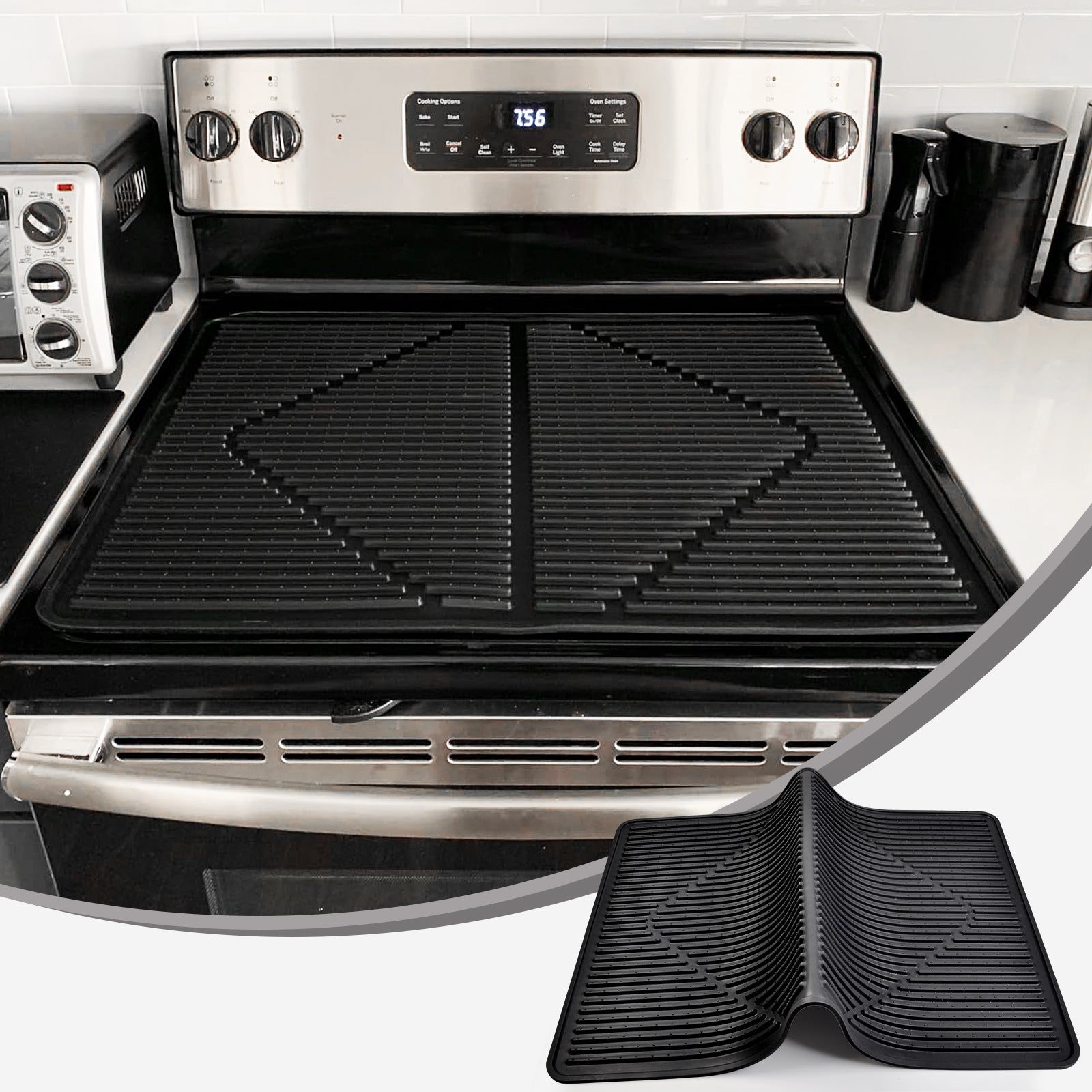 Stove Top Covers for Electric Stove – Extra Thick 28"x20" Silicone Stove Protector, Heat-Resistant Stovetop Mat, Scratch-Proof Glass Cooktop Cover & Counter Space Saver for RV Kitchen