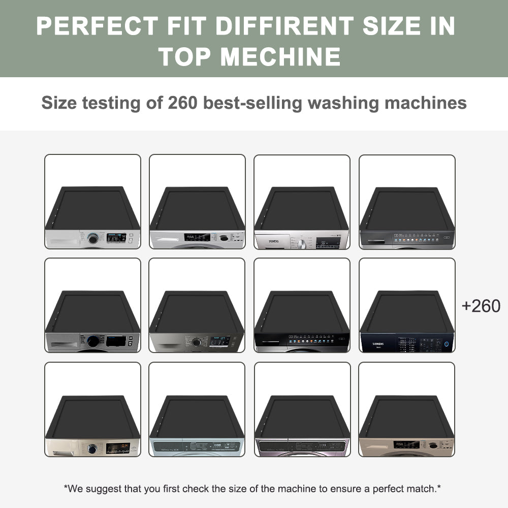 2-Pack Silicone Washer & Dryer Top Covers – Waterproof & Dustproof Laundry Protector Mats with Storage Bag, Non-Slip Appliance Top Protector for Laundry Room, Kitchen & Home – Black