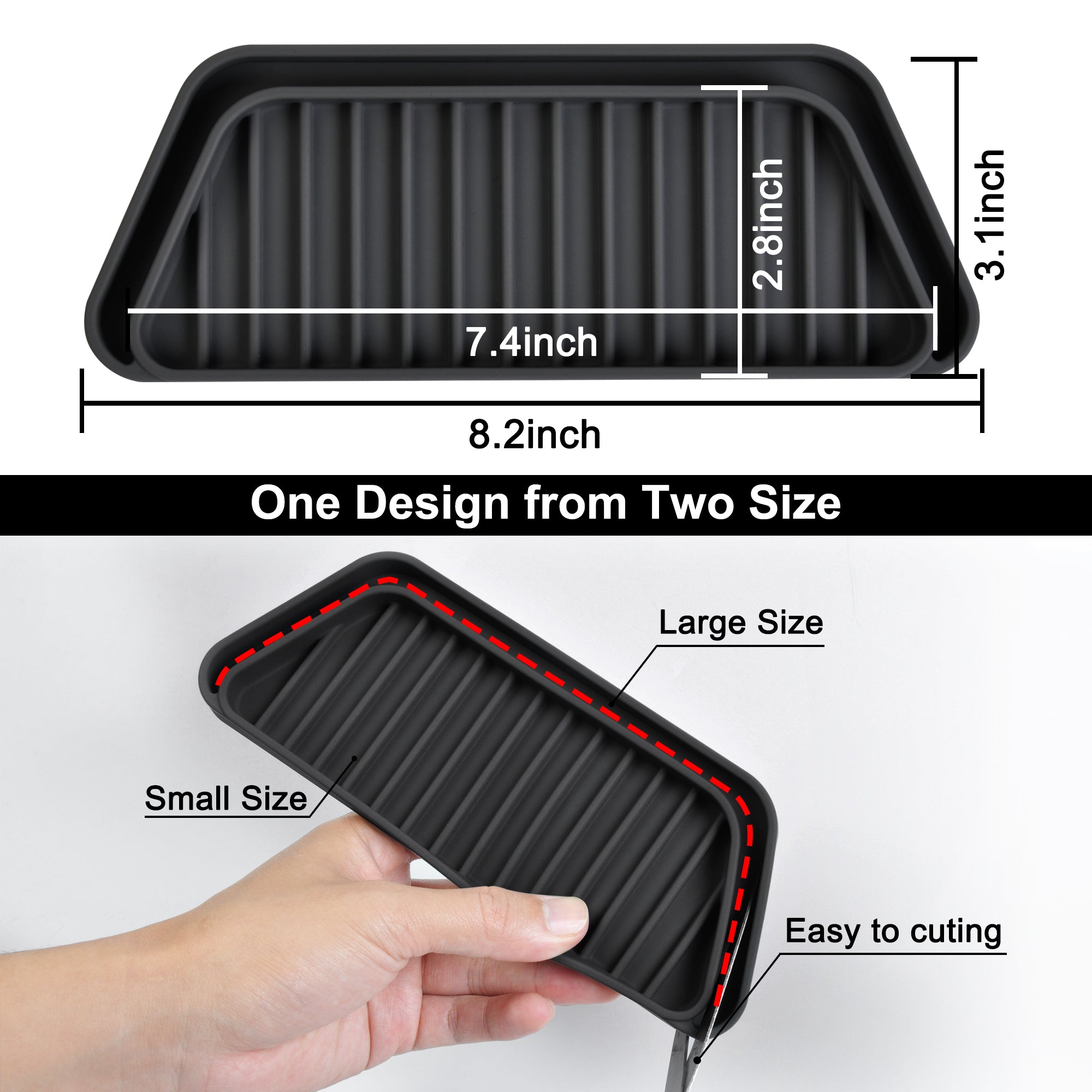 Refrigerator Drip Catcher Tray – Adjustable Ice & Water Dispenser Pan, Anti-Slip Fridge Spill Protector, Easy Clean Drainage Mat, Rectangular