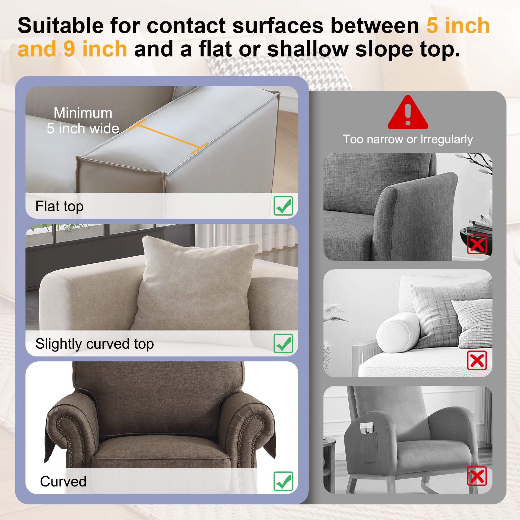 Couch Cup Holder Tray – Extra Large Silicone Sofa Armrest Organizer with Side Pockets, Anti-Slip Couch Caddy for Drinks, Phone, Remote & Snacks – Slate Gray, Dad Gifts