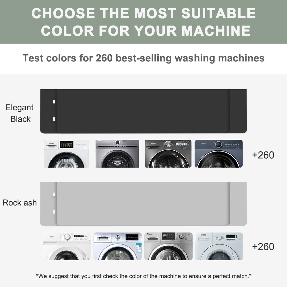 2-Pack Silicone Washer & Dryer Top Covers – Waterproof & Dustproof Laundry Protector Mats with Storage Bag, Non-Slip Appliance Top Protector for Laundry Room, Kitchen & Home – Black