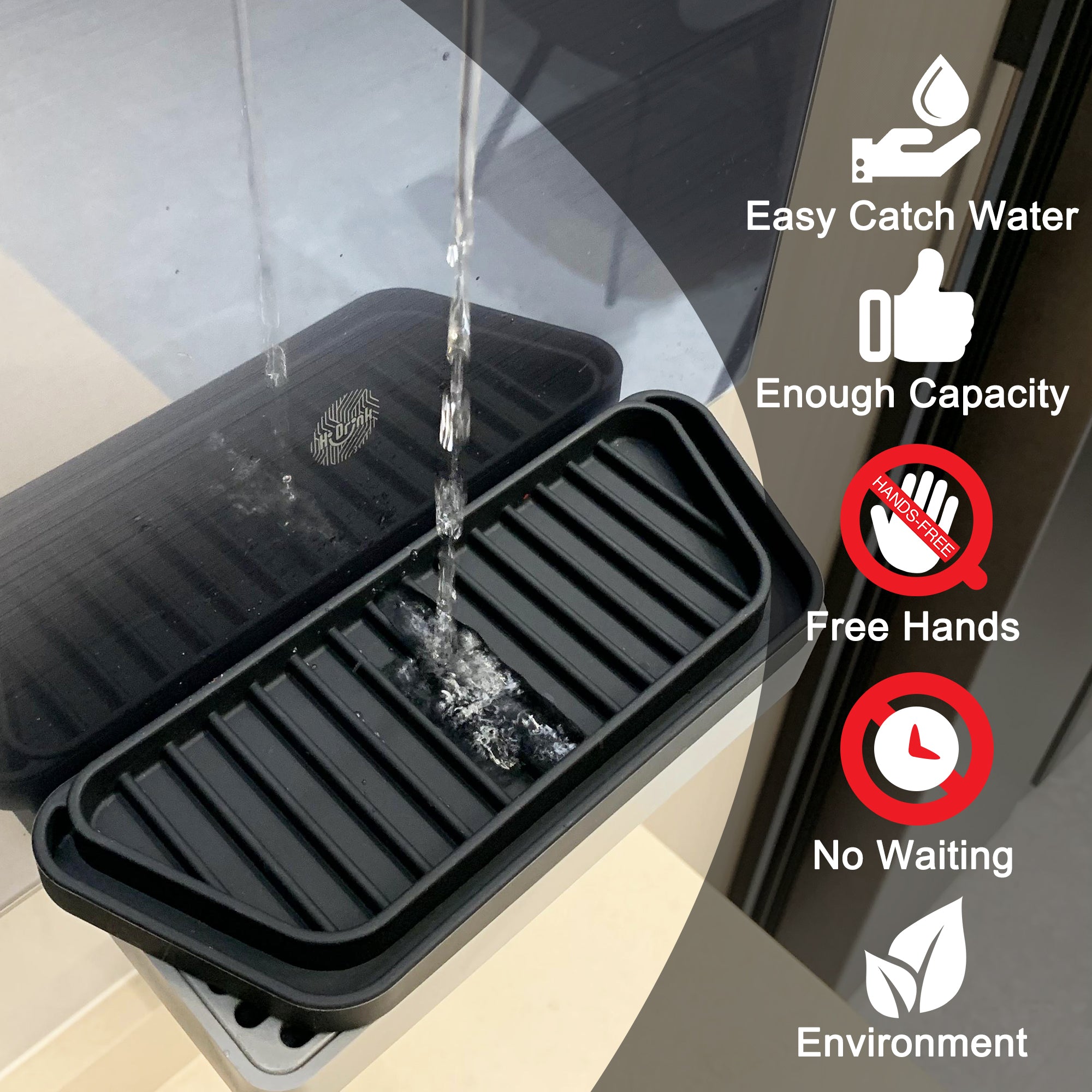 Refrigerator Drip Catcher Tray – Adjustable Ice & Water Dispenser Pan, Anti-Slip Fridge Spill Protector, Easy Clean Drainage Mat, Rectangular