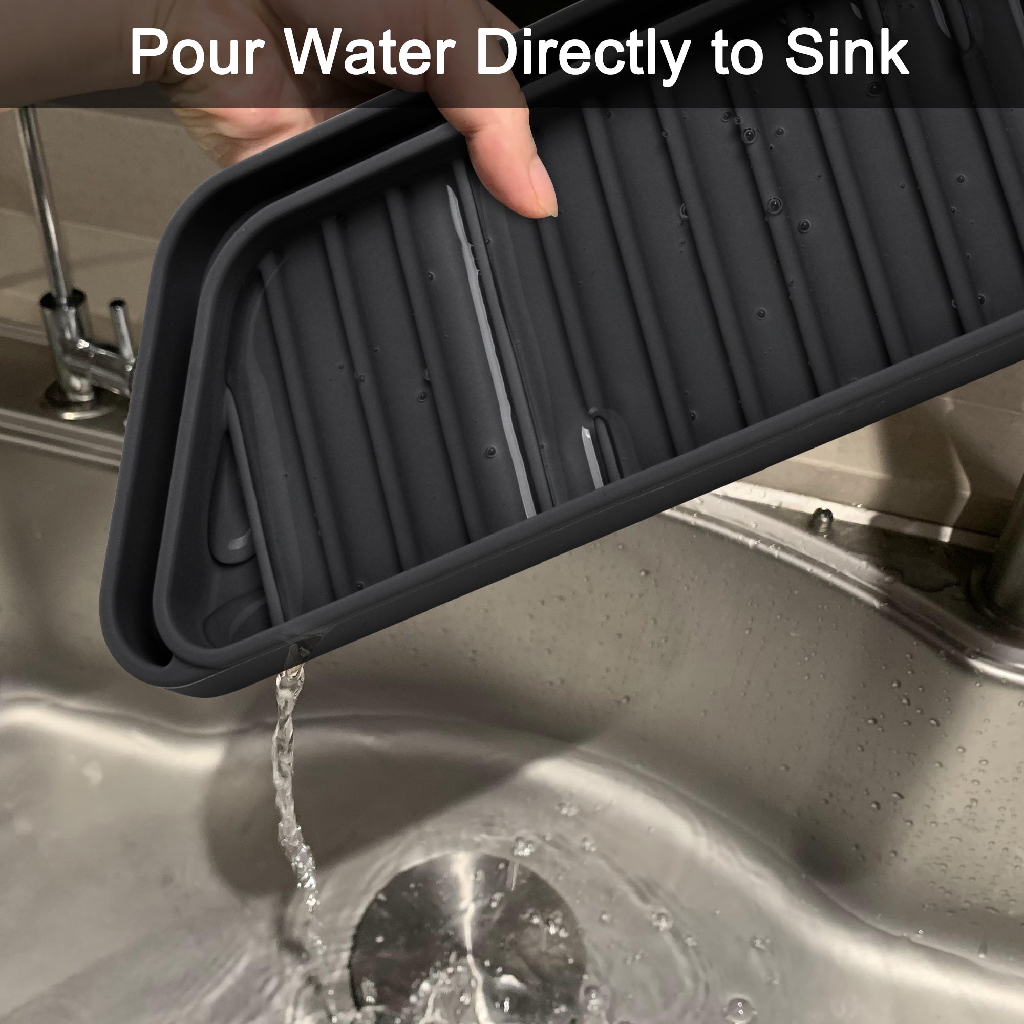 Refrigerator Drip Catcher Tray – Adjustable Ice & Water Dispenser Pan, Anti-Slip Fridge Spill Protector, Easy Clean Drainage Mat, Rectangular