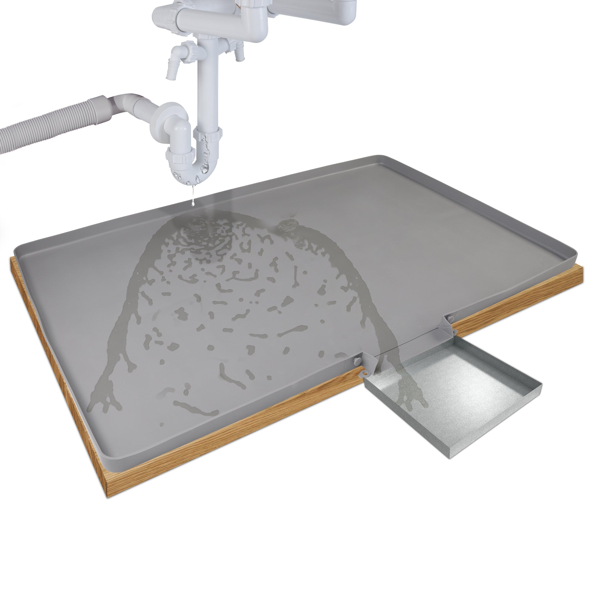 Silicone Under Sink Mat, 34" x 22" Under Sink Mats for Kitchen Waterproof, Hold Up to 3.0 Gallons The Waterproof Device Under The Sink is Used to Catch Dripping Water
