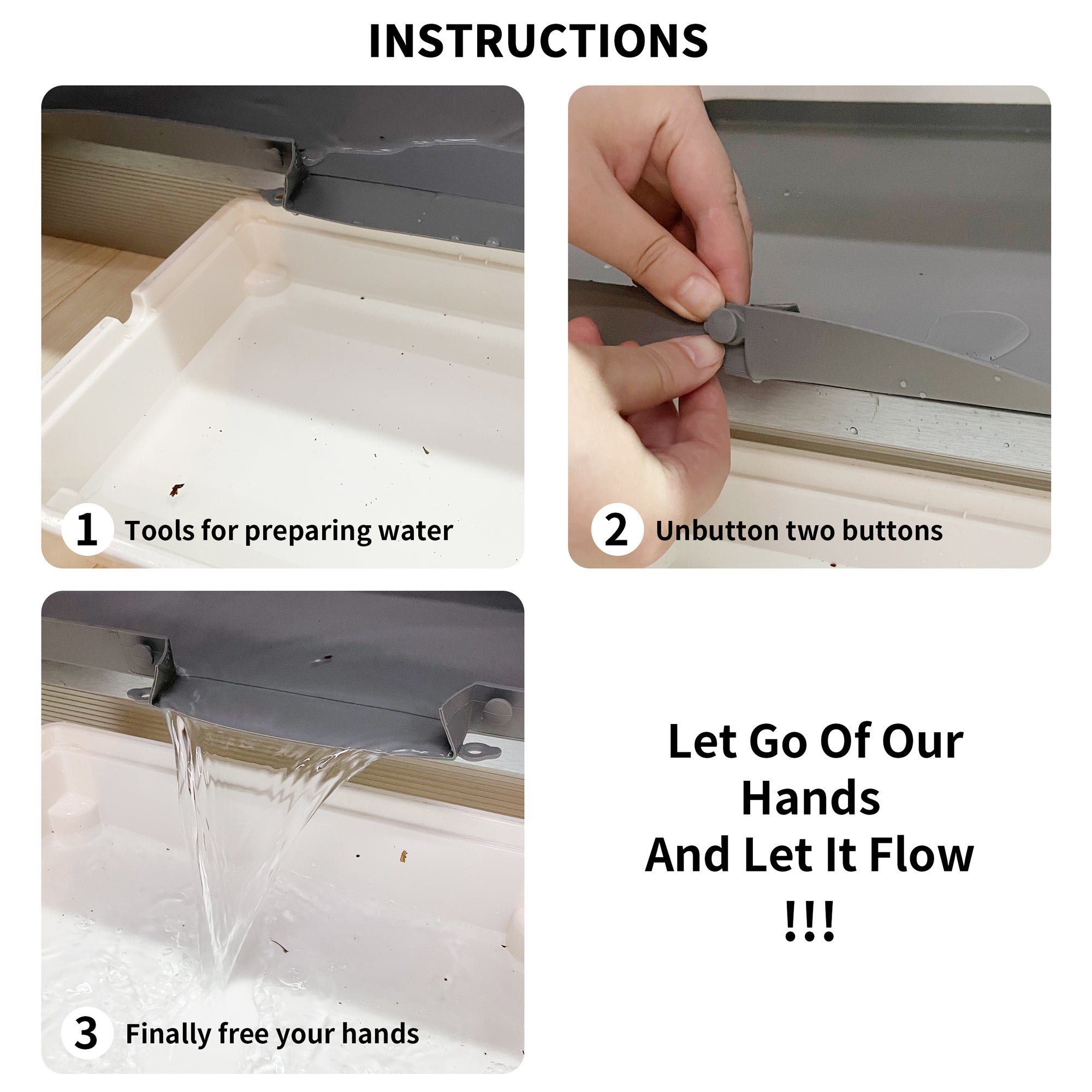 Silicone Under Sink Mat, 34" x 22" Under Sink Mats for Kitchen Waterproof, Hold Up to 3.0 Gallons The Waterproof Device Under The Sink is Used to Catch Dripping Water