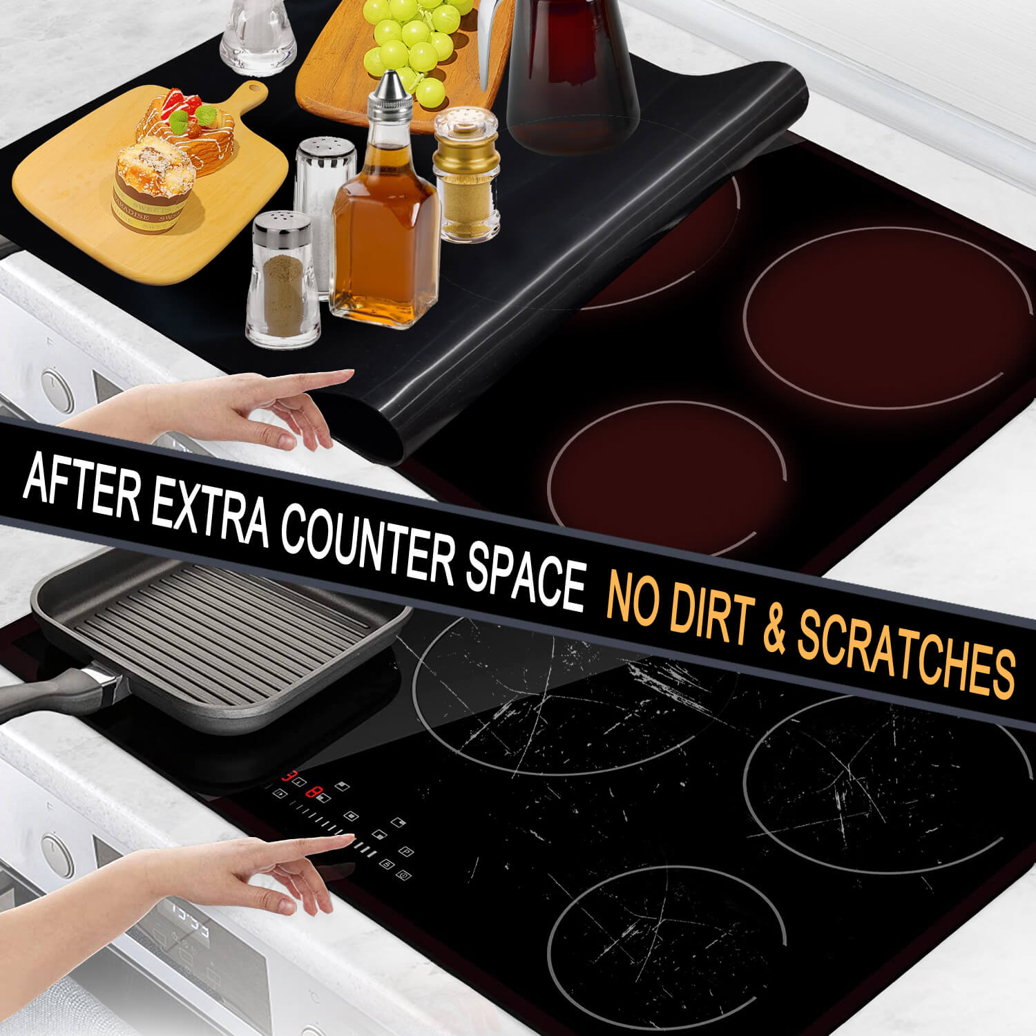 Fireproof and Waterproof Stove Top Covers, Electric Stove Cover Mat, Glass  Top Stove Cover - Ceramic Glass Cooktop Protector - Flat Top Oven Cover 